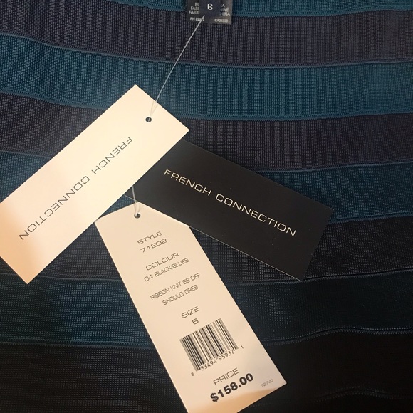 French Connection black/blues dress - Picture 3 of 5